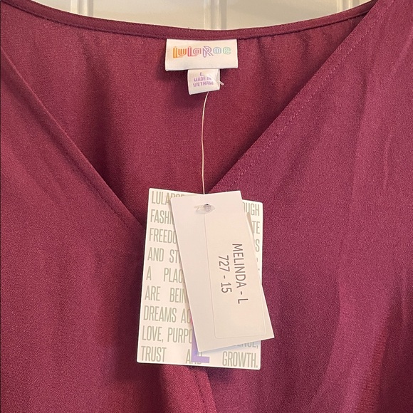 LuLaRoe “Melinda” Burgundy Jumpsuit shorts - Picture 2 of 11